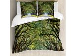 Abakuhaus Copripiumino Wald, Serene Pathway Trekking, Antiacaro, Adatto A Chi Soffre Di Allergie, Con Federe, 155 Cm X 220 Cm - 80 X 80 Cm, Verde E Marrone