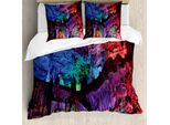 Abakuhaus Copripiumino Colorato, Rocce Color Arcobaleno, Antiacaro, Adatto A Chi Soffre Di Allergie, Con Federe, 155 Cm X 220 Cm - 80 X 80 Cm, Multicolore