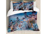 Abakuhaus Copripiumino Landscape, Traditional Houses, Antiacaro E Anallergico, Con Federe, 155 Cm X 220 Cm - 80 X 80 Cm, Multicolore