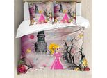 Abakuhaus Set Copripiumino Per Letti Matrimoniali, Tema Fiabesco Cartoon, Antiacaro, Adatto A Chi Soffre Di Allergie, Con Federe, Multicolore