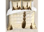 Abakuhaus Copripiumino Ocean, Rock Ruhe Sepia Kunst, Antiacaro, Adatto A Chi Soffre Di Allergie, Con Federe, 200 Cm X 200 Cm - 80 X 80 Cm, Beige Marrone