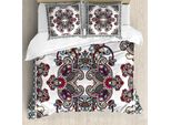 Abakuhaus Copripiumino Vintage, Motivo Floreale Curlicues, Antiacaro, Adatto A Chi Soffre Di Allergie, Con Federe, 200 Cm X 200 Cm - 80 X 80 Cm, Multicolore
