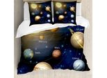 Abakuhaus Copripiumino Educativo, Pianeti Del Sistema Solare, Antiacaro, Adatto A Chi Soffre Di Allergie, Con Federe, 155 Cm X 220 Cm - 80 X 80 Cm, Multicolore