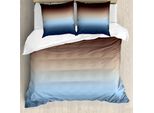 Copripiumino Abakuhaus Ombre, Colore Sfumato, Moderno, Antiacaro, Adatto A Chi Soffre Di Allergie, Con Federe, 155 Cm X 220 Cm - 80 X 80 Cm, Blu, Marrone,