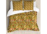 Abakuhaus Copripiumino Paisley, Stile Persiano Colorato, Antiacaro, Adatto A Chi Soffre Di Allergie, Con Federe, 155 Cm X 220 Cm - 80 X 80 Cm, Multicolore
