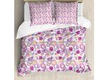 Abakuhaus Copripiumino Paisley, Acquerello Con Peonie, Antiacaro, Adatto A Chi Soffre Di Allergie, Con Federe, 155 Cm X 220 Cm - 80 X 80 Cm, Magenta, Lilla, Giallo