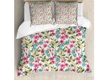 Abakuhaus Copripiumino Con Fiori, Bouquet Di Fiori Sbocciati, Antiacaro, Adatto A Chi Soffre Di Allergie, Con Federe, 155 Cm X 220 Cm - 80 X 80 Cm, Giallo Blu