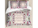 Abakuhaus Set Copripiumino Geometrico Per Letti Matrimoniali, Quadrato Decorativo, Antiacaro, Adatto A Chi Soffre Di Allergie, Con Federe, Rosa, Azzurro, Verde Chiaro