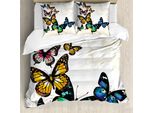 Abakuhaus Copripiumino Butterfly, Monarch Shades Ombre, Antiacaro, Adatto A Chi Soffre Di Allergie, Con Federe, 155 Cm X 220 Cm - 80 X 80 Cm, Multicolore