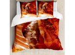 Abakuhaus Americana Copripiumino, Grand Canyon In Colorado, Antiacaro, Adatto A Chi Soffre Di Allergie, Con Federe, 155 Cm X 220 Cm - 80 X 80 Cm, Rosso Arancione Marrone