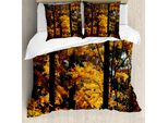 Abakuhaus Copripiumino Baum, Fall Ruhige Land, Antiacaro, Adatto A Chi Soffre Di Allergie, Con Federe, 155 Cm X 220 Cm - 80 X 80 Cm, Marrone Scuro Arancione Giallo