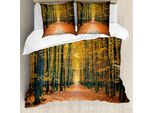 Abakuhaus Copripiumino Wald, Romantisches Alley Woods, Antiacaro, Adatto A Chi Soffre Di Allergie, Con Federe, 155 Cm X 220 Cm - 80 X 80 Cm, Blu Ardesia, Arancione, Giallo