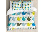Abakuhaus Copripiumino Wal, Motivo Childish Big Fish, Antiacaro, Adatto A Chi Soffre Di Allergie, Con Federe, 155 Cm X 220 Cm - 80 X 80 Cm, Multicolore