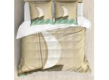 Abakuhaus Copripiumino Ocean, Seagulls Boating Mare, Antiacaro, Adatto A Chi Soffre Di Allergie, Con Federe, 155 Cm X 220 Cm - 80 X 80 Cm, Seafoam Sand, Marrone, Bianco