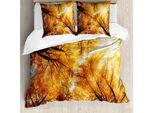 Abakuhaus Copripiumino Wald, Autumn Sunbeams Wald, Antiacaro, Adatto A Chi Soffre Di Allergie, Con Federe, 200 Cm X 200 Cm - 80 X 80 Cm, Arancione Giallo Marrone Scuro