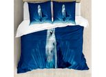 Abakuhaus Copripiumino Sirena, Fairy Tail Mermaid, Antiacaro, Adatto A Chi Soffre Di Allergie, Con Federe, 155 Cm X 220 Cm - 80 X 80 Cm, Blu E Bianco