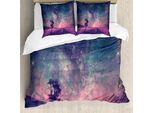 Abakuhaus Galaxis Copripiumino, Vista Albero Solitario, Antiacaro, Adatto A Chi Soffre Di Allergie, Con Federe, 155 Cm X 220 Cm - 80 X 80 Cm, Rosa Corallo Blu