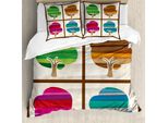 Abakuhaus Copripiumino Moderno, Silhouette A Strisce, Antiacaro, Adatto A Chi Soffre Di Allergie, Con Federe, 200 Cm X 200 Cm - 80 X 80 Cm, Multicolore