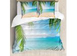 Abakuhaus Copripiumino Tropicale, Surf Reisen Thailand, Antiacaro, Adatto A Chi Soffre Di Allergie, Con Federe, 200 Cm X 200 Cm - 80 X 80 Cm, Sabbia Marrone Turchese