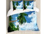 Abakuhaus Copripiumino Ocean, Mahé Alle Seychelles, Antiacaro, Adatto A Chi Soffre Di Allergie, Con Federe, 155 Cm X 220 Cm - 80 X 80 Cm, Verde Blu Acquamarina