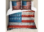 Abakuhaus Usa Copripiumino, Nationale Juli, Antiacaro, Adatto A Chi Soffre Di Allergie, Con Federe, 155 Cm X 220 Cm - 80 X 80 Cm, Blu, Rosso, Bianco