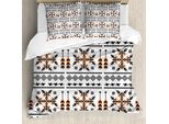 Abakuhaus Copripiumino Stammes, Uccelli Frecce, Antiacaro, Adatto A Chi Soffre Di Allergie, Con Federe, 155 Cm X 220 Cm - 80 X 80 Cm, Arancione Nero Bianco