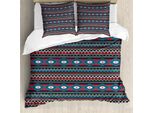 Abakuhaus Copripiumino Antico, Motivo Vintage, Antiacaro, Adatto A Chi Soffre Di Allergie, Con Federe, 155 Cm X 220 Cm - 80 X 80 Cm, Nero, Blu, Corallo