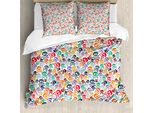 Abakuhaus Copripiumino Con Teschi, Tema Halloween, Antiacaro, Adatto A Chi Soffre Di Allergie, Con Federe, 200 Cm X 200 Cm - 80 X 80 Cm, Multicolore