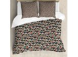 Abakuhaus Copripiumino ZuckerschäDel, Motivo Floreale Paisley, Antiacaro, Adatto A Chi Soffre Di Allergie, Con Federe, 200 Cm X 200 Cm - 80 X 80 Cm, Crema, Verde, Rosso