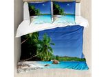 Abakuhaus Copripiumino Ocean, Sunny Horizon Di Prislin, Antiacaro, Adatto A Chi Soffre Di Allergie, Con Federe, 200 Cm X 200 Cm - 80 X 80 Cm, Turchese-Verde-Blu