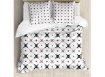 Abakuhaus Copripiumino Con Teschi, Nero Girly Knochen, Antiacaro, Adatto A Chi Soffre Di Allergie, Con Federe, 200 Cm X 200 Cm - 80 X 80 Cm, Rosa Baby-Nero-Bianco