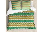 Abakuhaus Copripiumino Colorato, Sintetico, Antiacaro, Adatto A Chi Soffre Di Allergie, Con Federe, 155 Cm X 220 Cm - 80 X 80 Cm, Pistacchio, Verde, Arancione