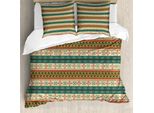 Abakuhaus Copripiumino Colorato, Piastrelle, Antiacaro, Adatto A Chi Soffre Di Allergie, Con Federe, 200 Cm X 200 Cm - 80 X 80 Cm, Corallo Verde Acqua Beige