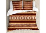 Abakuhaus Copripiumino Locale, Motivo Old American, Antiacaro, Adatto A Chi Soffre Di Allergie, Con Federe, 155 Cm X 220 Cm - 80 X 80 Cm, Marrone Rossiccio, Beige, Pesca