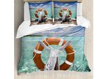 Abakuhaus Boje Copripiumino, Estate Mare Esotico, Antiacaro Adatto A Chi Soffre Di Allergie Con Federe, 155 Cm X 220 Cm - 80 X 80 Cm, Multicolore