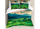 Abakuhaus Toscana Copripiumino, Toscana Rolling Hills, Antiacaro, Adatto A Chi Soffre Di Allergie, Con Federe, 200 Cm X 200 Cm - 80 X 80 Cm, Verde Acqua