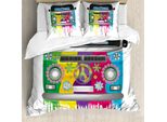 Abakuhaus Fantastico Copripiumino, Hippie Van Urlaub, Antiacaro, Adatto A Chi Soffre Di Allergie, Con Federe, 200 Cm X 200 Cm - 80 X 80 Cm, Grigio Multicolore