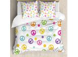 Abakuhaus Fantastico Copripiumino, Vecchi Simboli Di Pace, Antiacaro, Adatto A Chi Soffre Di Allergie, Con Federe, 155 Cm X 220 Cm - 80 X 80 Cm, Multicolore