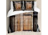Abakuhaus Copripiumino Antico, Porta Rustica In Legno, Antiacaro, Adatto A Chi Soffre Di Allergie, Con Federe, 200 Cm X 200 Cm - 80 X 80 Cm, Marrone Arancione