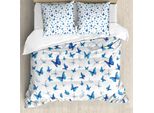 Abakuhaus Copripiumino Farfalle, Foresta Pluviale Selvaggia, Antiacaro, Adatto A Chi Soffre Di Allergie, Con Federe, 155 Cm X 220 Cm - 80 X 80 Cm, Blu, Bianco, Nero