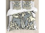 Abakuhaus Copripiumino Anker, Anker E Roses Wolken, Antiacaro, Adatto A Chi Soffre Di Allergie, Con Federe, 200 Cm X 200 Cm - 80 X 80 Cm, Colori Naturali Grigio