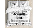 Abakuhaus Copripiumino Con Proverbio, Slogan Ottimista "Vincitore"", Antiacaro, Adatto A Chi Soffre Di Allergie, Con Federe, 155 Cm X 220 Cm - 80 X 80 Cm, Bianco E Nero"
