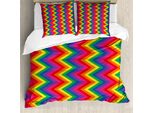 Abakuhaus Fantastico Copripiumino, Forma A Zig Zag Chevron, Antiacaro, Adatto A Chi Soffre Di Allergie, Con Federe, 200 Cm X 200 Cm - 80 X 80 Cm, Multicolore