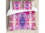 Copripiumino Abakuhaus Mandala, Motivo Ombre Sud, Antiacaro, Adatto A Chi Soffre Di Allergie, Con Federe, 155 Cm X 220 Cm - 80 X 80 Cm, Rosa