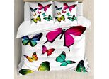 Abakuhaus Set Copripiumino Colorato Per Letti Matrimoniali, Estate Giungla Tropicale, Antiacaro, Adatto A Chi Soffre Di Allergie, Con Federe, Multicolore