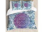 Set Copripiumino Abakuhaus Mandala Per Letti Matrimoniali, Motivi Etnici Orientali Ombre, Antiacaro, Adatto A Chi Soffre Di Allergie, Con Federe, Viola Blu