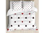 Abakuhaus Copripiumino Kasino, GlüCksspiel-Club Minimalist, Antiacaro, Adatto A Chi Soffre Di Allergie, Con Federe, 200 Cm X 200 Cm - 80 X 80 Cm, Rosso Rubino Marrone