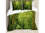 Abakuhaus Copripiumino Rainforest, Paesaggio Della Foresta Pluviale, Antiacaro, Adatto A Chi Soffre Di Allergie, Con Federe, 155 Cm X 220 Cm - 80 X 80 Cm, Verde