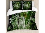 Abakuhaus Copripiumino Rainforest, Foresta Pluviale Tropicale, Antiacaro, Adatto A Chi Soffre Di Allergie, Con Federe, 200 Cm X 200 Cm - 80 X 80 Cm, Verde