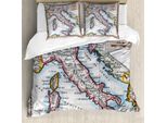 Abakuhaus Copripiumino Fernweh, Mappa Dell'italia Antica, Antiacaro, Adatto A Chi Soffre Di Allergie, Con Federe, 200 Cm X 200 Cm - 80 X 80 Cm, Multicolore